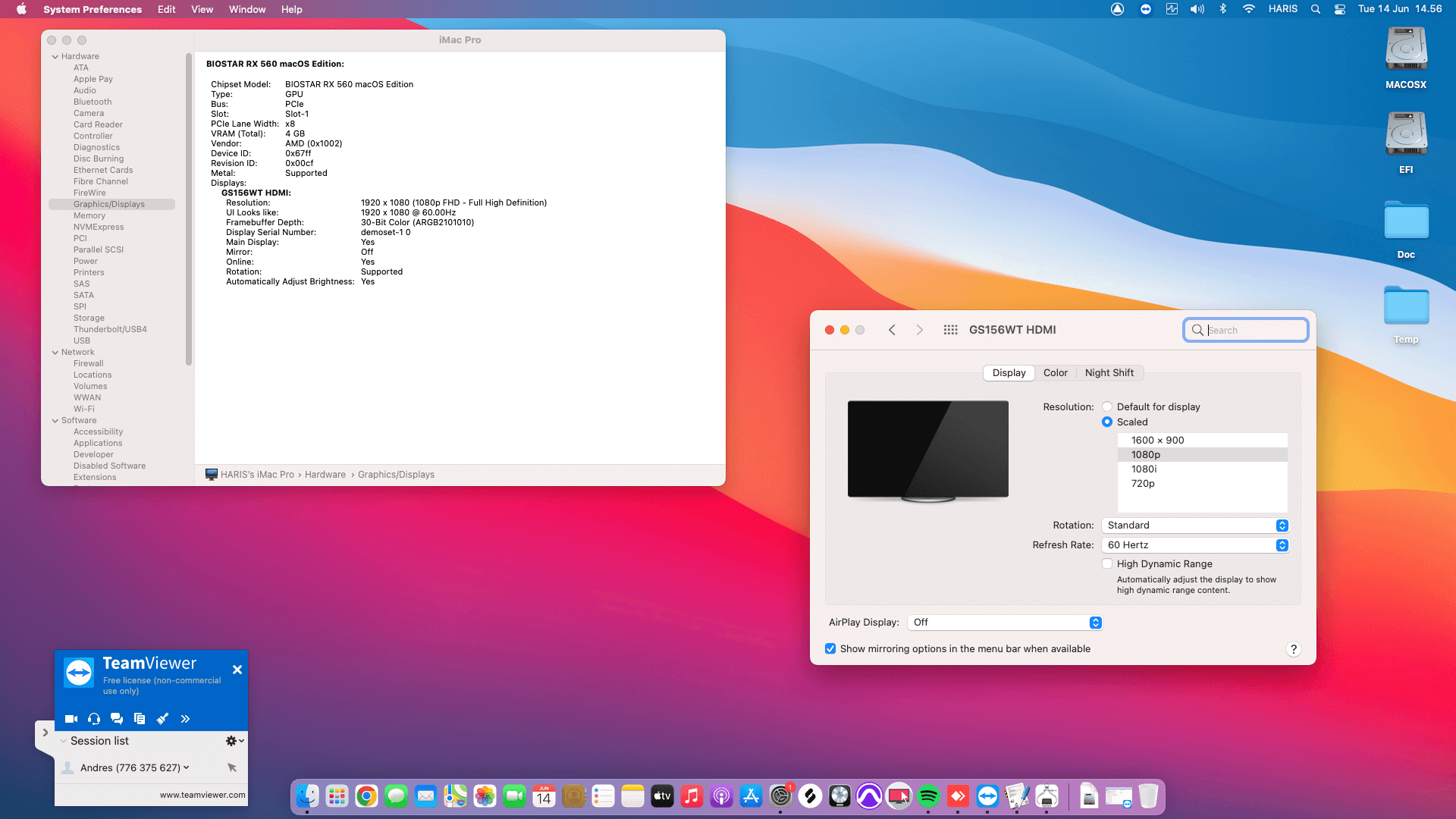 Gigabyte B660M DS3H AX DDR4 + Intel Core i7 12700F + Biostar RX 560   OpenCore 7