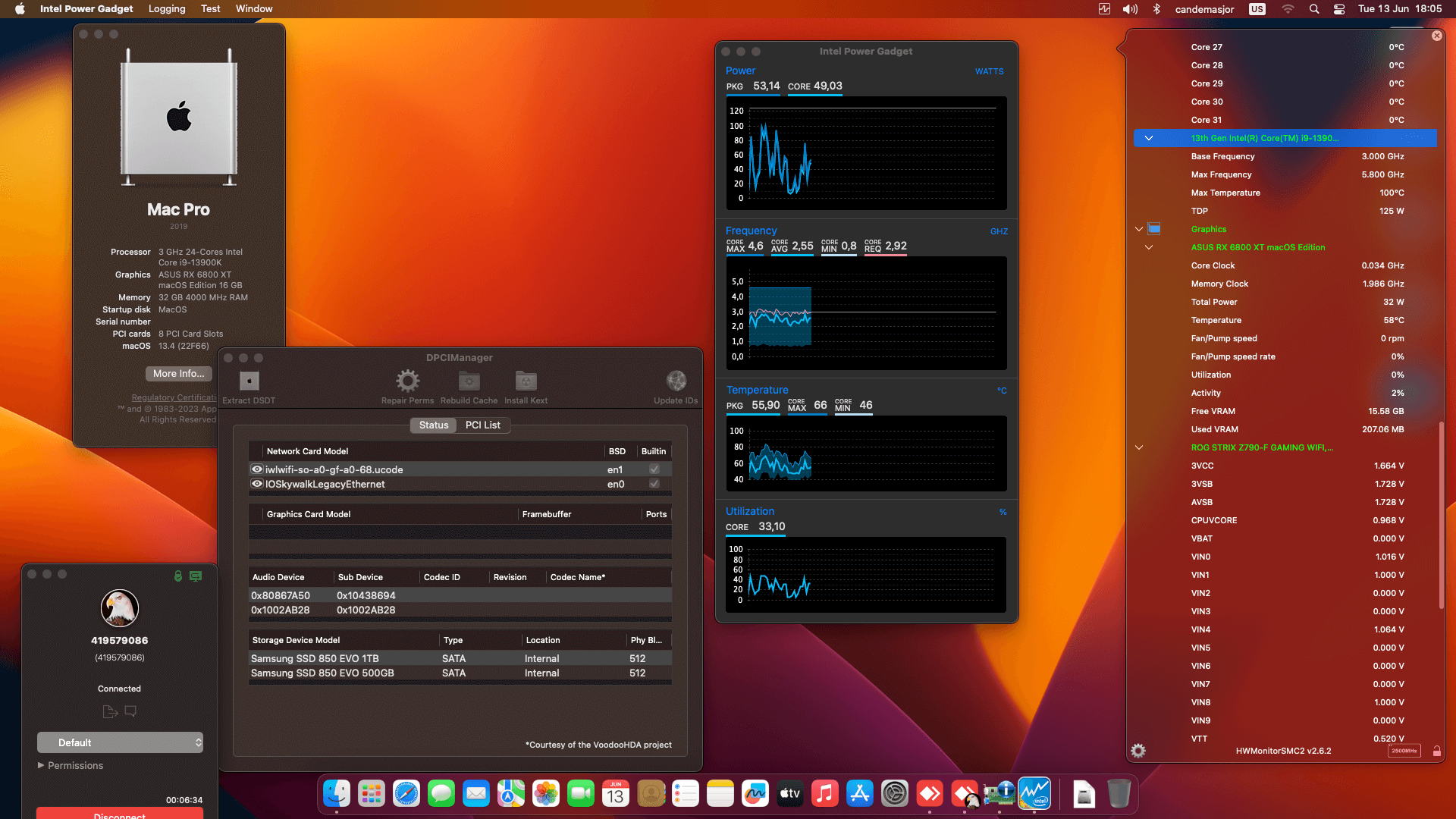 Asus ROG Strix Z790 F Gaming Wifi + Intel Core i9 13900K + Asus RX 6800 XT   OpenCore 1