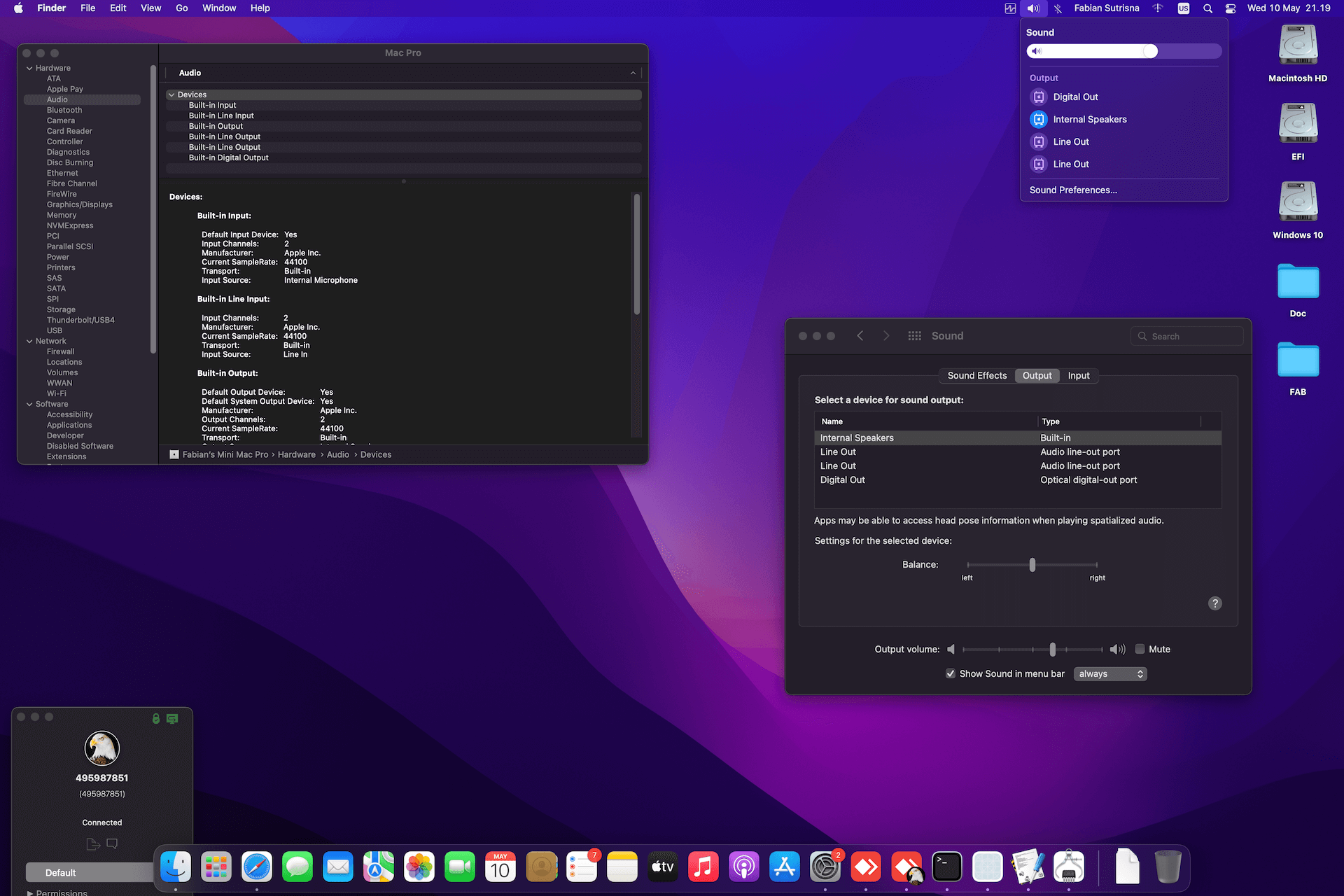 MSI MEG Z490I Unify + Intel Core i7 10700K + Sapphire RX 6600 XT   OpenCore 1