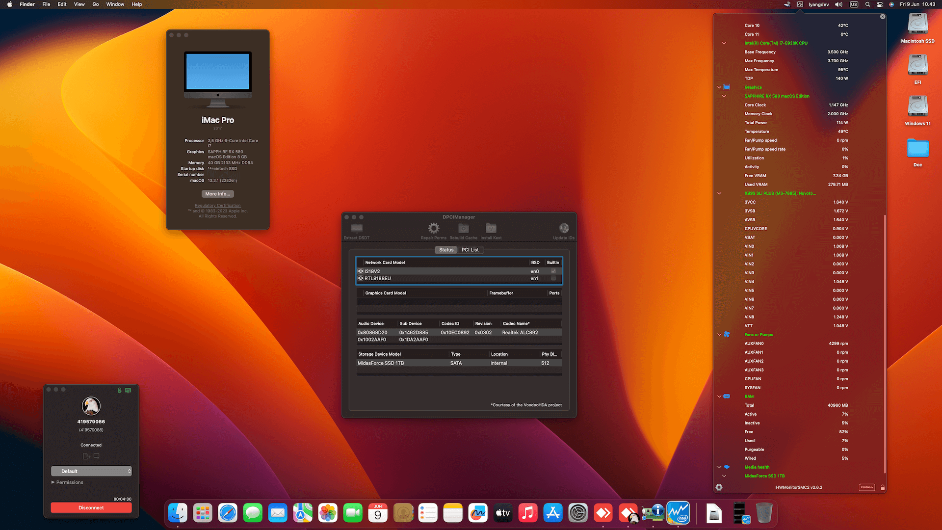 MSI X99S SLI PLUS + Intel Core i7 5930K + Sapphire RX 580 2nd   OpenCore 1