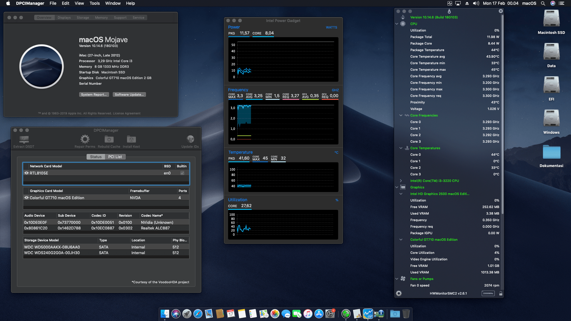 MSI H61M P20 (G3) + Intel Core i3 3220 + Colorful GT710 1