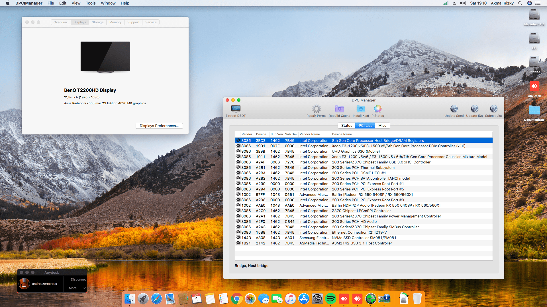 MSI Z370 Gaming Pro Carbon + Intel Core i7 8700K + Asus RX 550 2