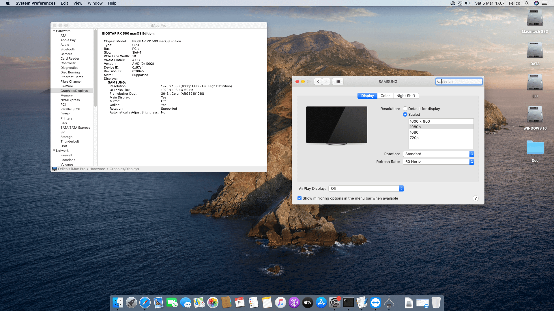 MSI B560M Pro + Intel Core i5 10400F + Biostar RX 560   OpenCore 4