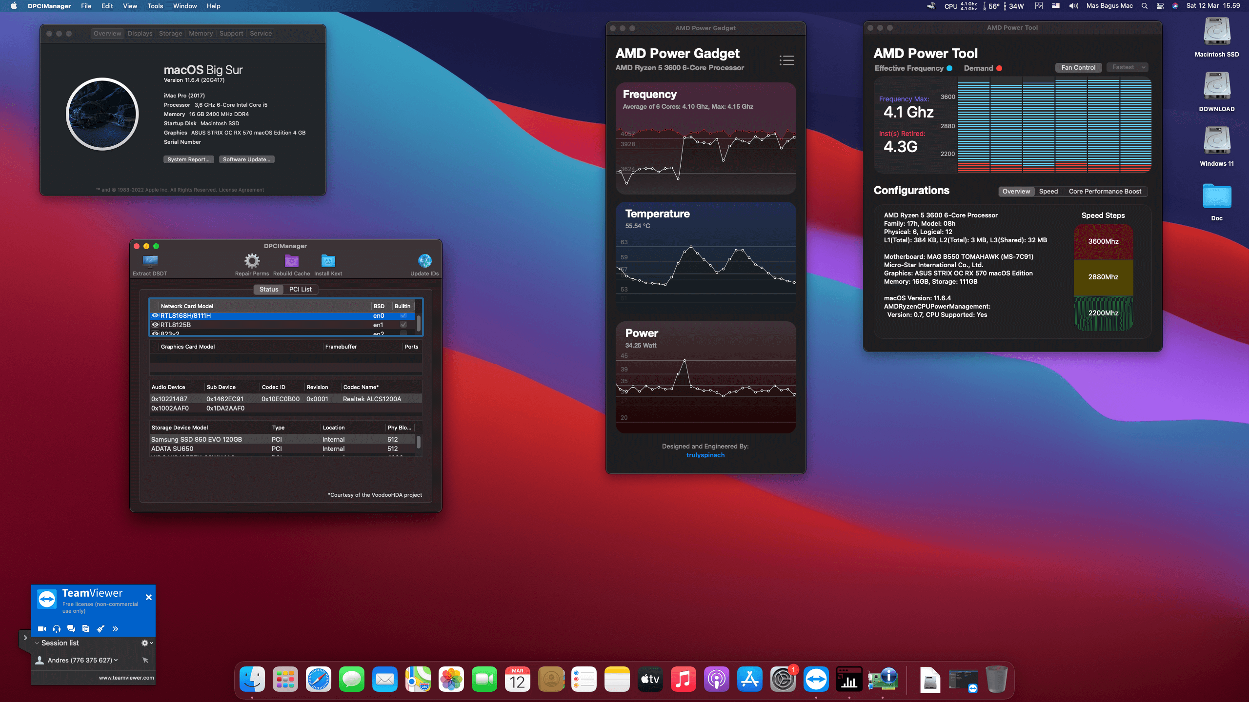 MSI MAG B550 Tomahawk + AMD Ryzen 5 3600 + Asus STRIX OC RX 570   OpenCore 1