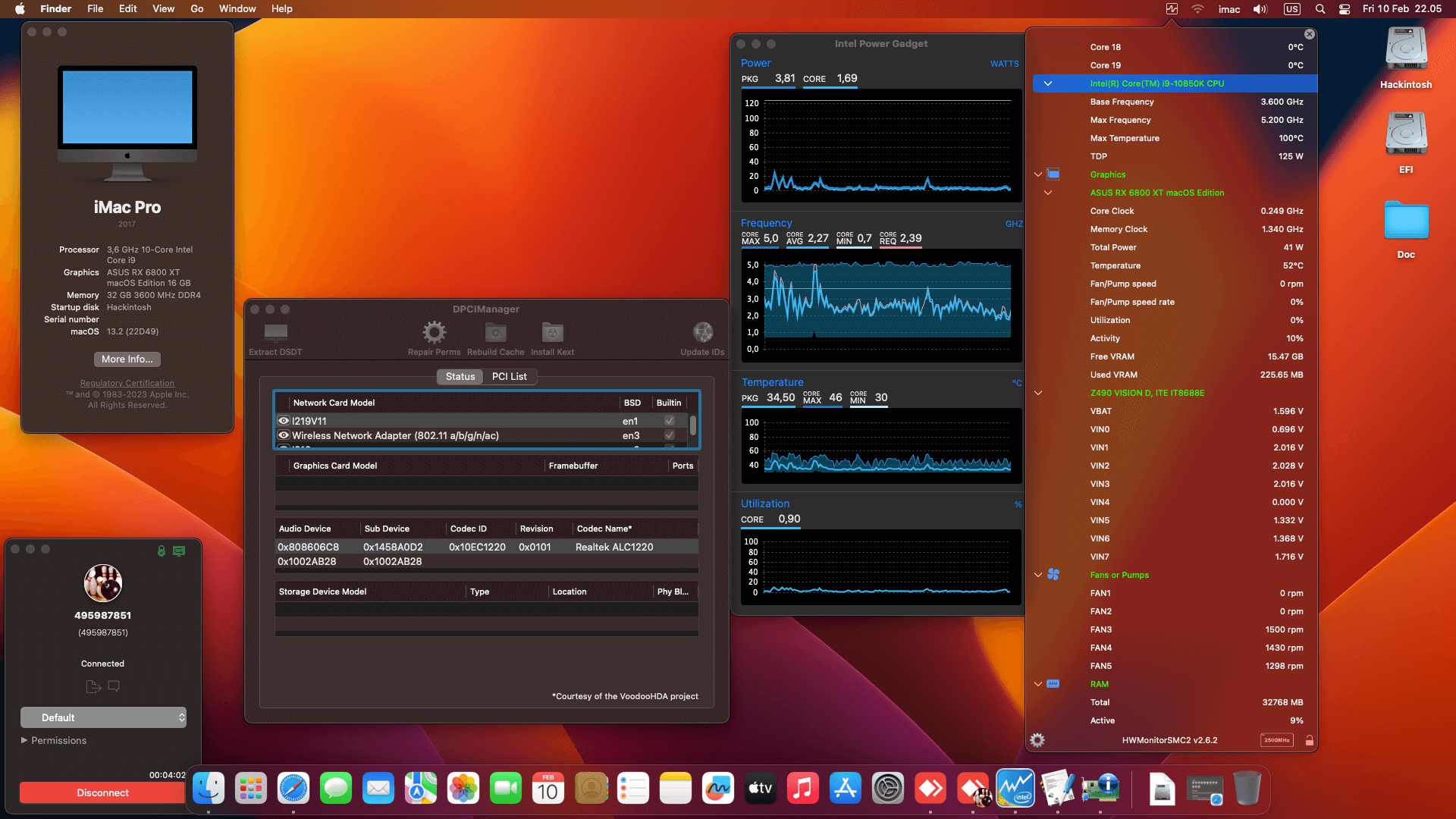 Gigabyte Z490 Vision D + Intel Core i9 10850K + Asus RX 6800 XT   OpenCore 1