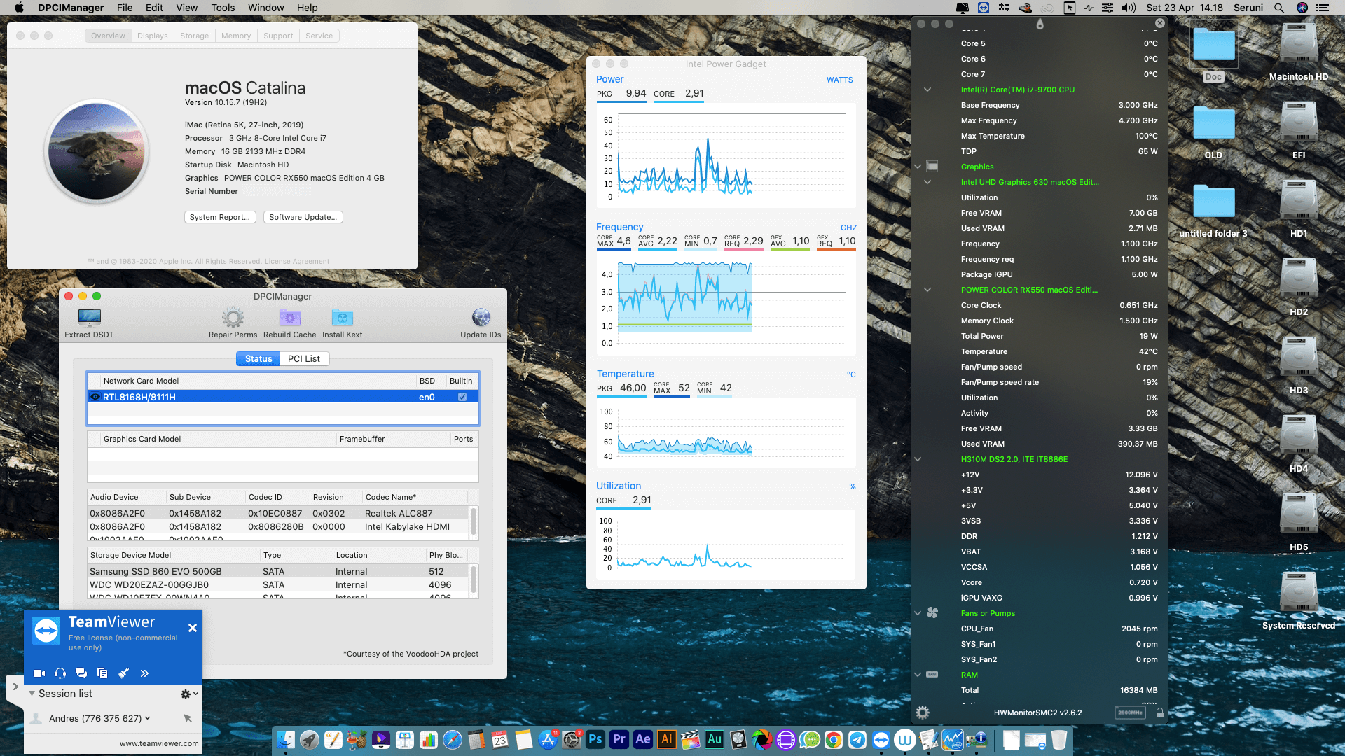 Gigabyte H310M DS2 2.0 + Intel Core i7 9700 + Power Color RX 550   OpenCore 1