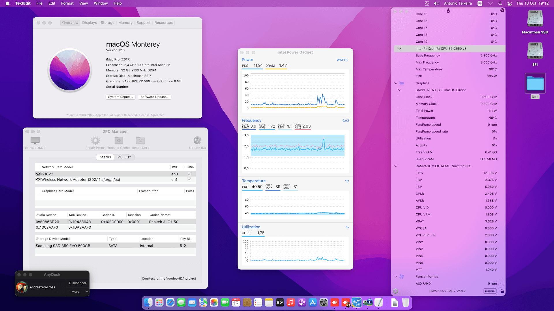 Asus Rampage V Extreme:U3.1 + Intel Xeon E5 2650 V3 + Sapphire RX 580   OpenCore 1
