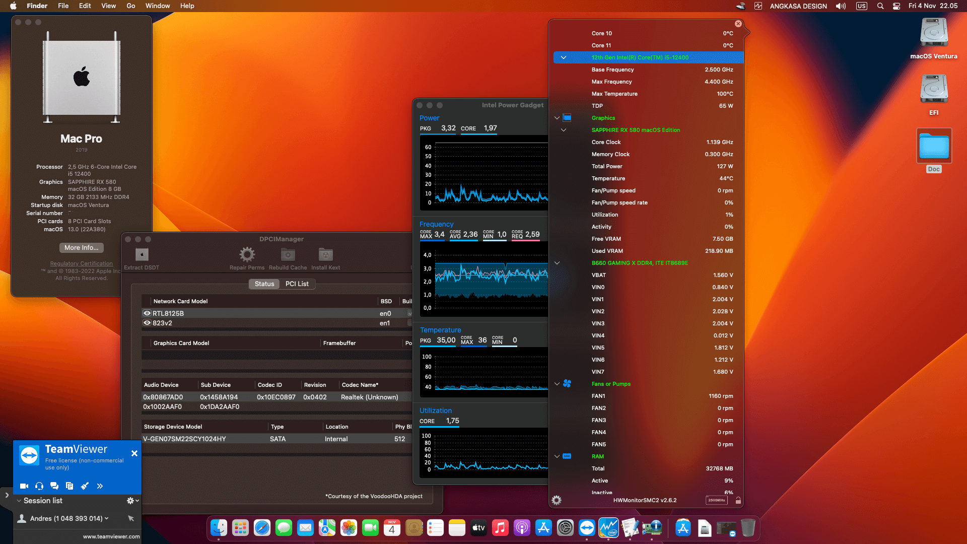 Gigabyte B660 Gaming X + Intel Core i5 12400 + Sapphire RX 580   OpenCore 1