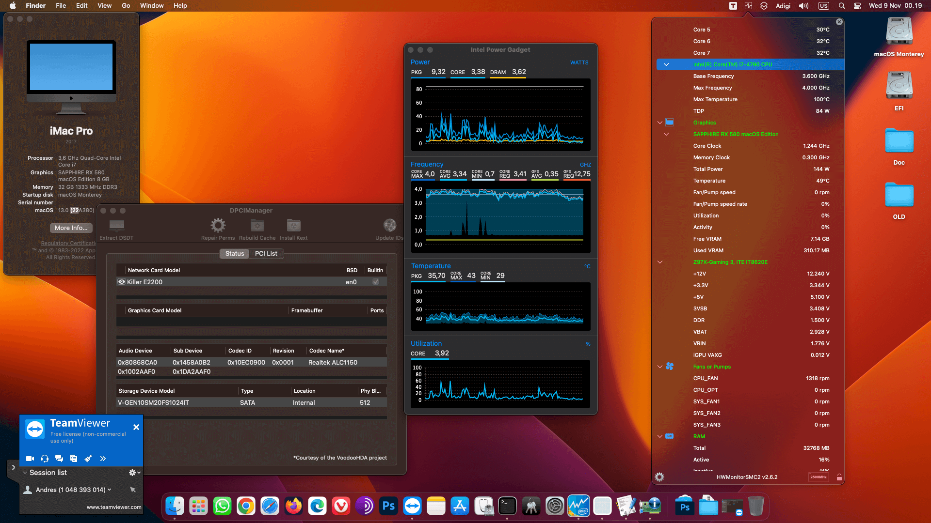 Gigabyte GA Z97X Gaming 3 + Intel Core i7 4790 + Sapphire RX 580   OpenCore 1