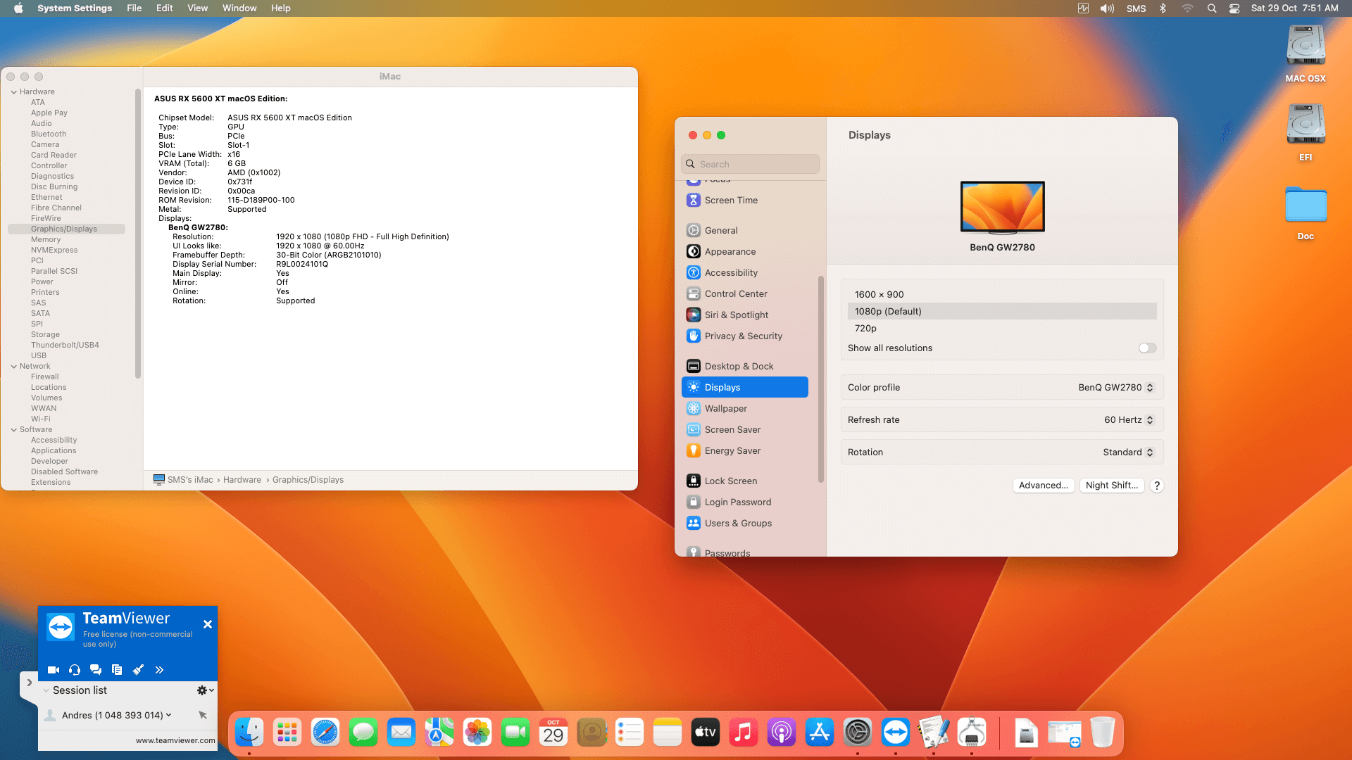 Gigabyte Z490 UD AC + Intel Core i9 10850K + Asus RX 5600 XT OpenCore 5
