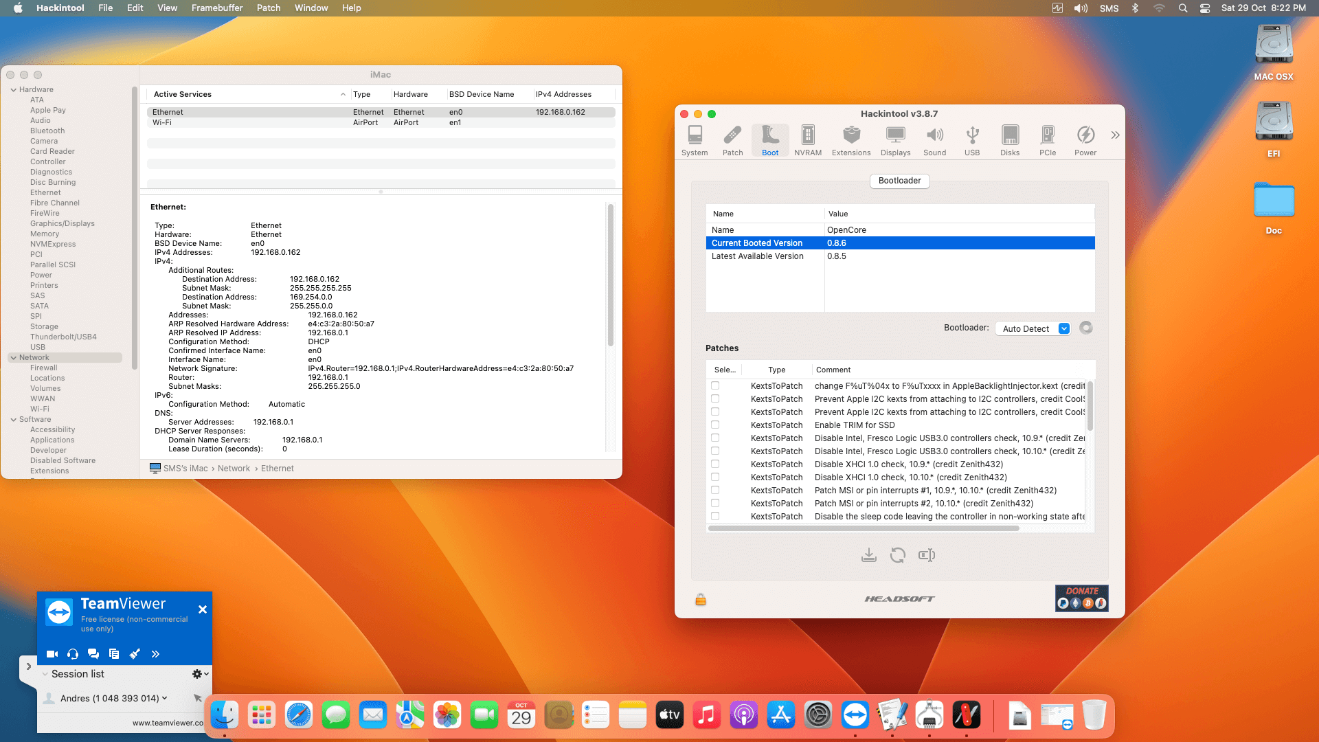 Gigabyte Z490 UD AC + Intel Core i9 10850K + Asus RX 5600 XT OpenCore 8