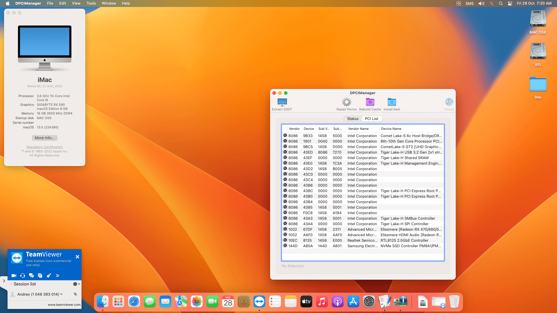 Gigabyte Z590 UD + Intel Core i9 10850K + Gigabyte RX 590   OpenCore 2