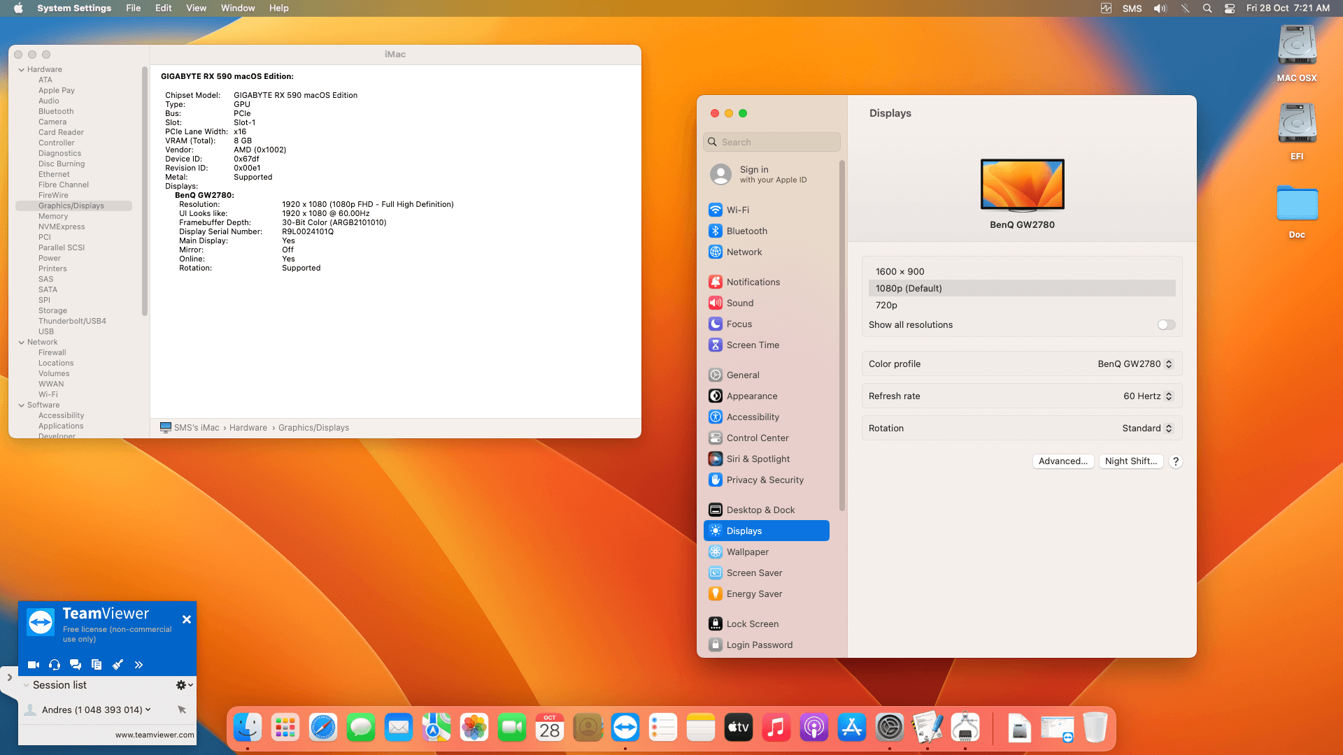 Gigabyte Z590 UD + Intel Core i9 10850K + Gigabyte RX 590   OpenCore 5