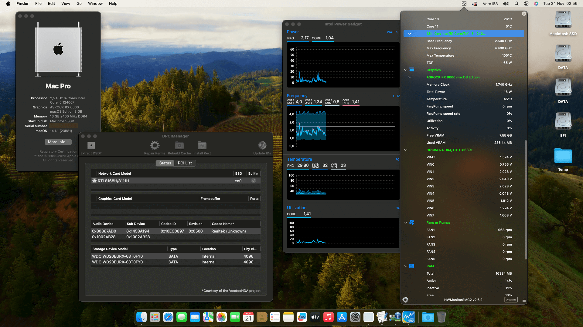 Gigabyte H610M K DDR4 + Intel Core i5 12400F + Asrock RX 6600   OpenCore 1