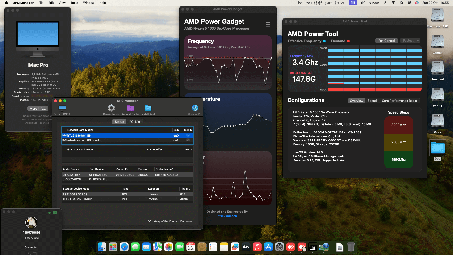 MSI B450M Mortar Max + AMD Ryzen 5 1600 + Sapphire RX 6600 XT   OpenCore 1