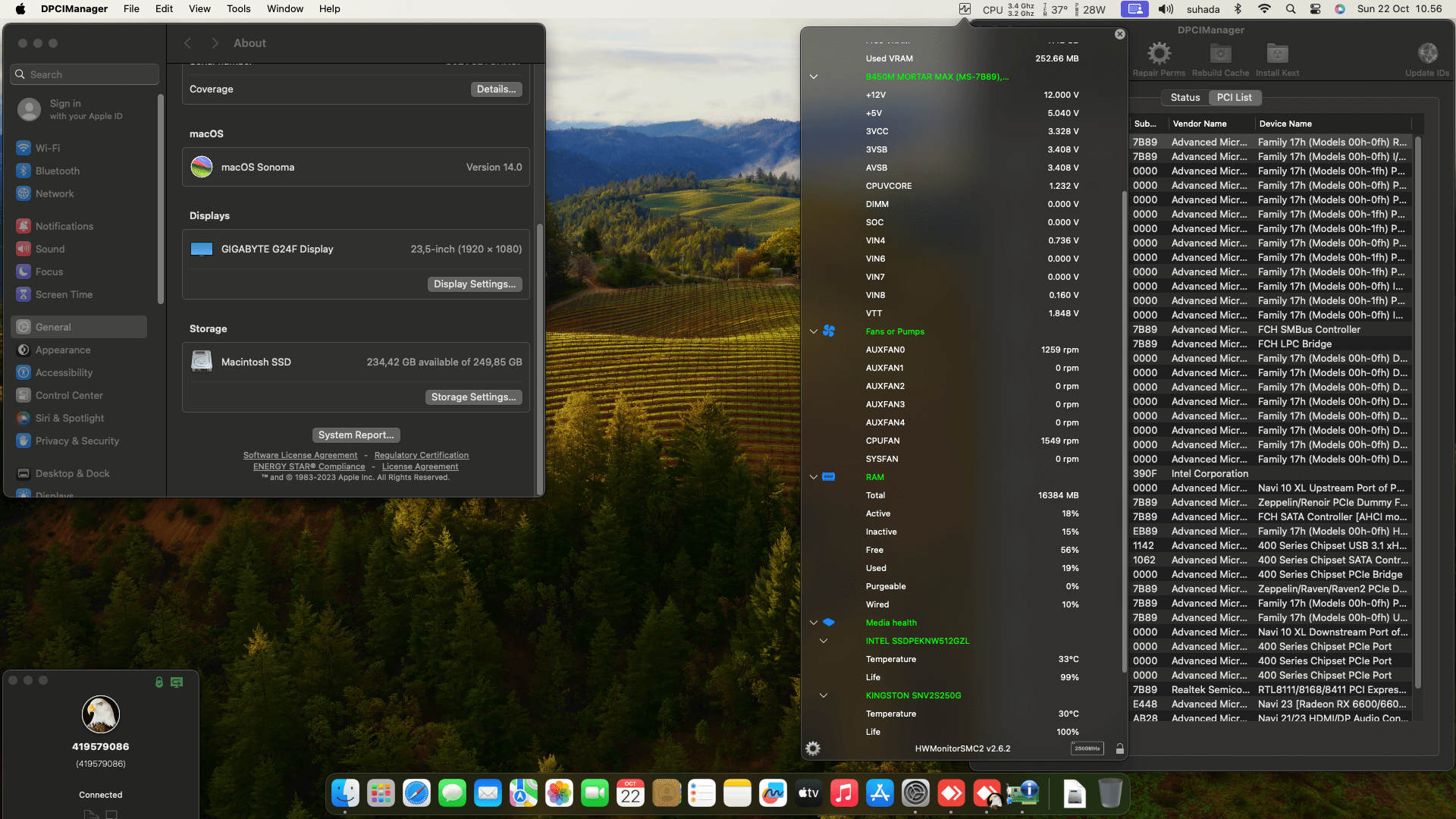 MSI B450M Mortar Max + AMD Ryzen 5 1600 + Sapphire RX 6600 XT   OpenCore 1
