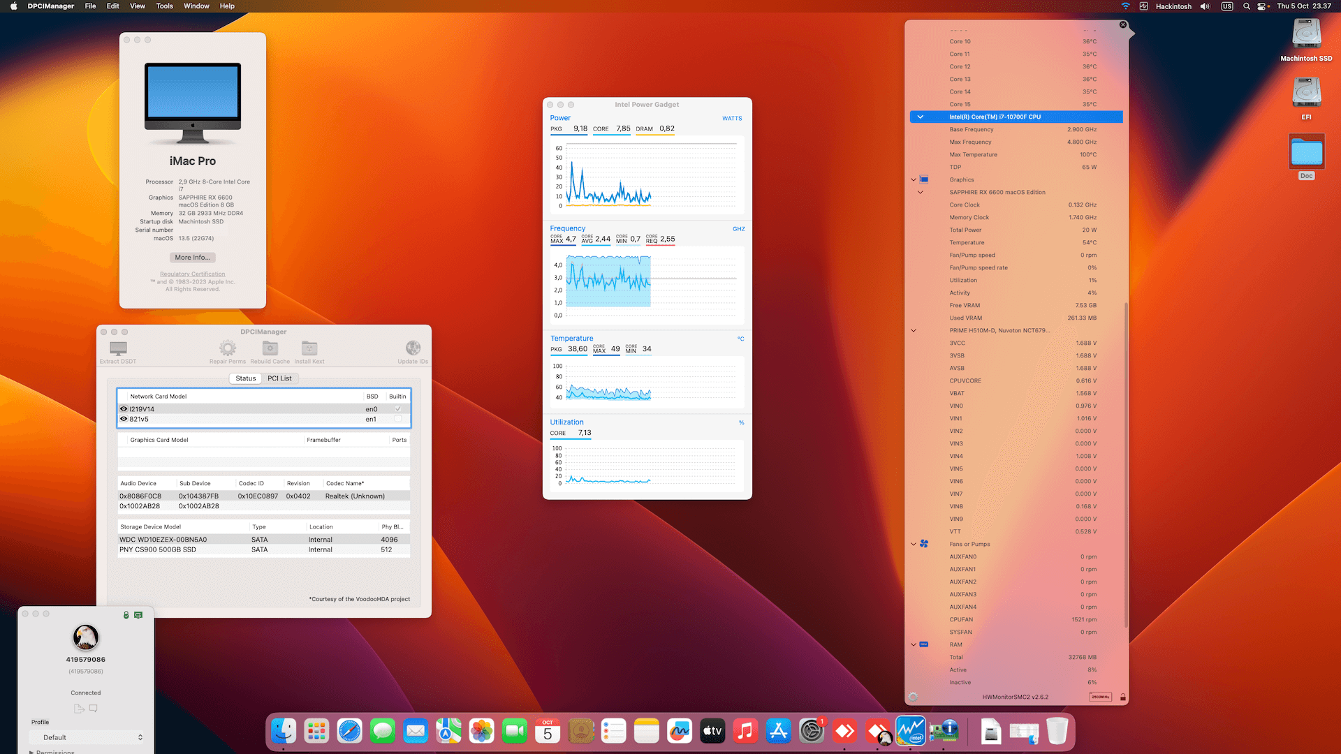 Asus Prime H510M D + Intel Core i7 10700F + Sapphire RX 6600   OpenCore 1
