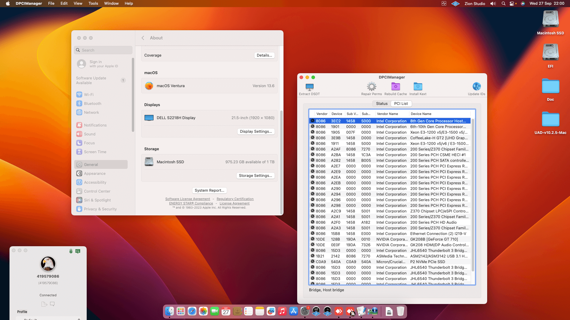 Gigabyte Z370XP SLI + Intel Core i7 8700K + Zotac GT 710   OpenCore 1