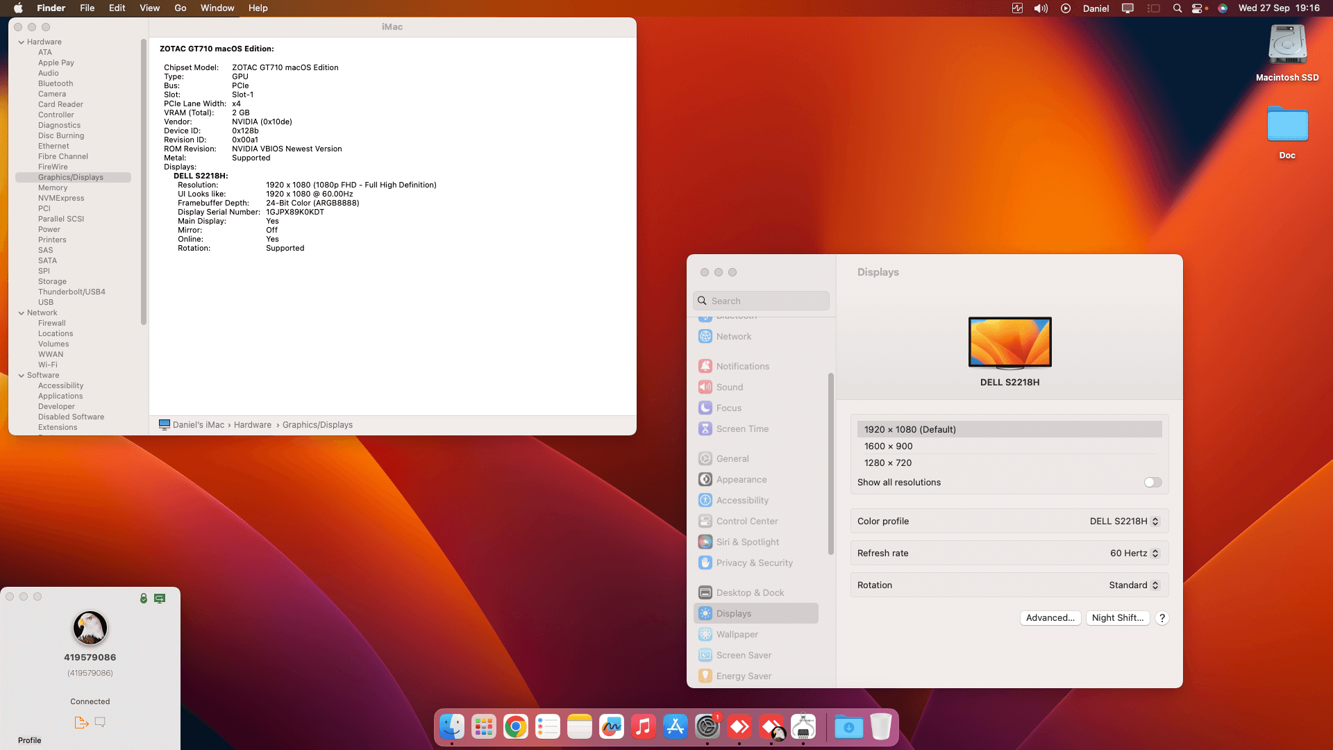 Gigabyte Z390 UD + Intel Core i5 9600K + Zotac GT 710   OpenCore 1