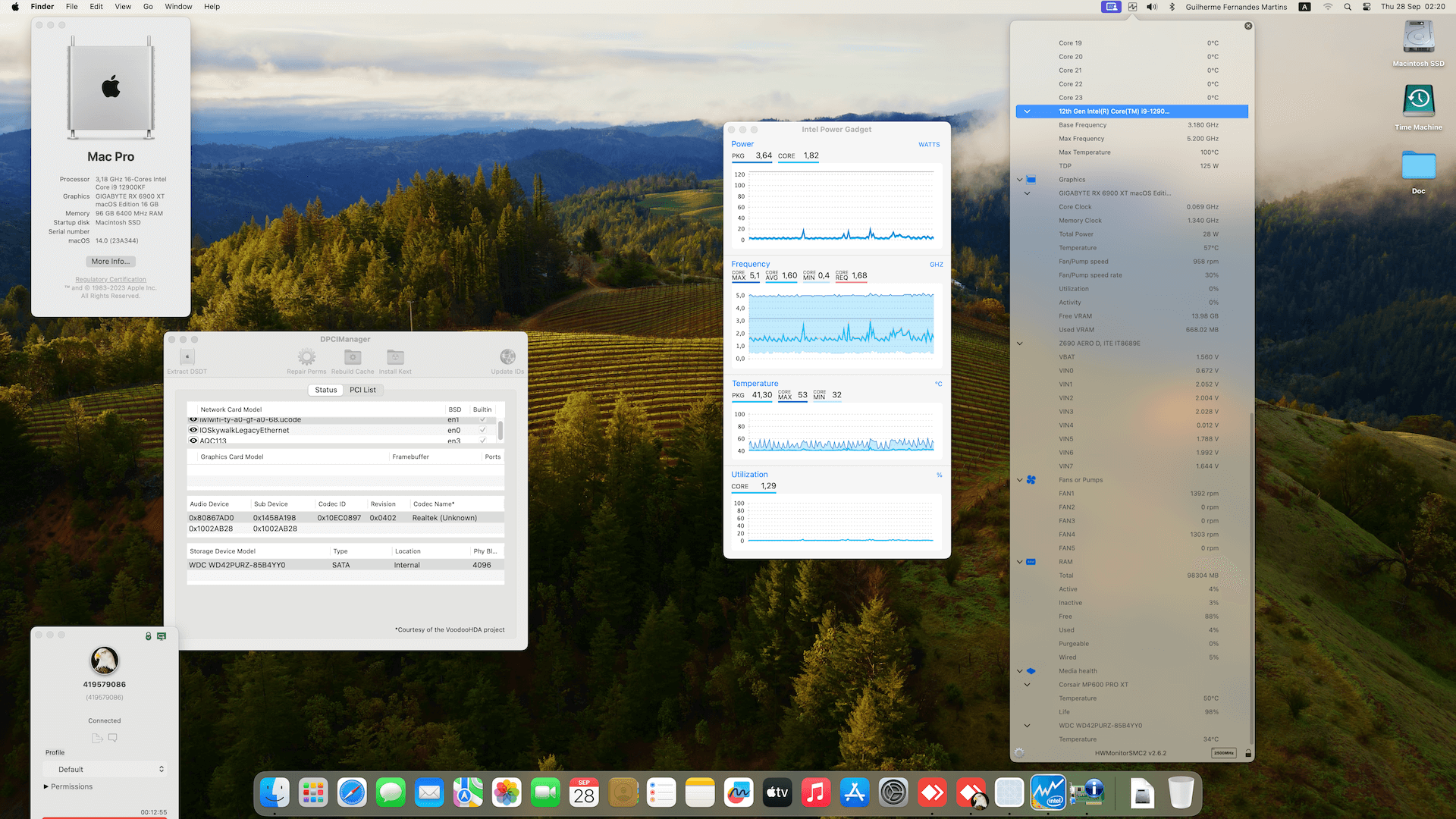 Gigabyte Z690 Aero D + Intel Core i9 12900KF + Gigabyte RX 6900 XT 5th   OpenCore 1