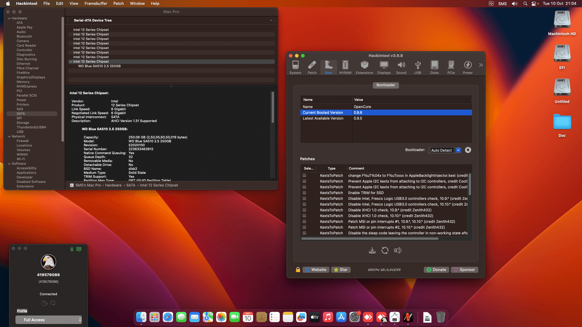Gigabyte Z790 UD AX + Intel Core i9 12900K + MSI RX 6650 XT 2nd   OpenCore 1