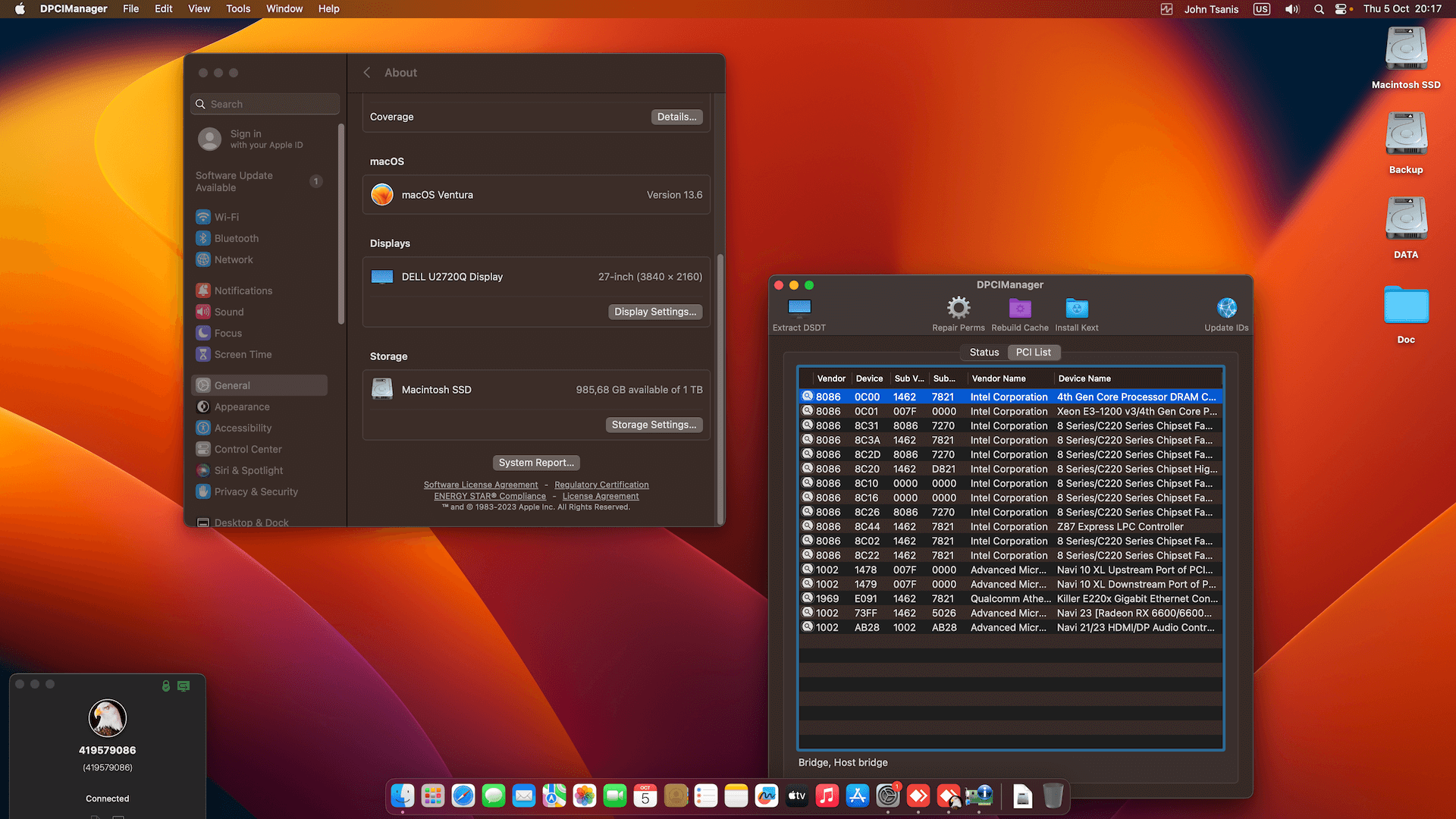 MSI Z87 G45 Gaming + Intel Core i7 4770K + MSI RX 6650 XT   OpenCore 1