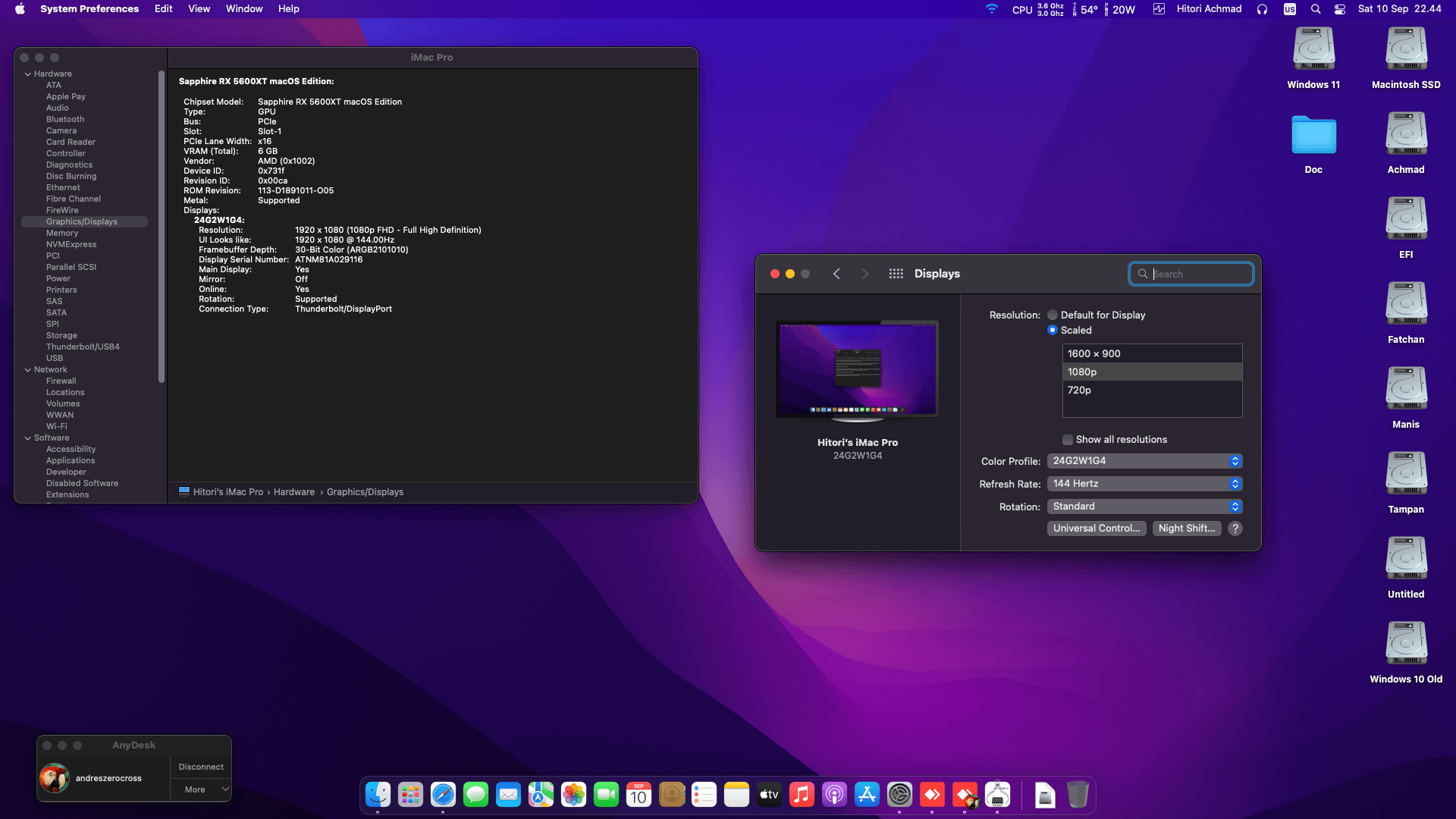 Asrock B450 Steel Legend + AMD Ryzen 5 3600 + Sapphire RX 5600XT 2nd   OpenCore 1