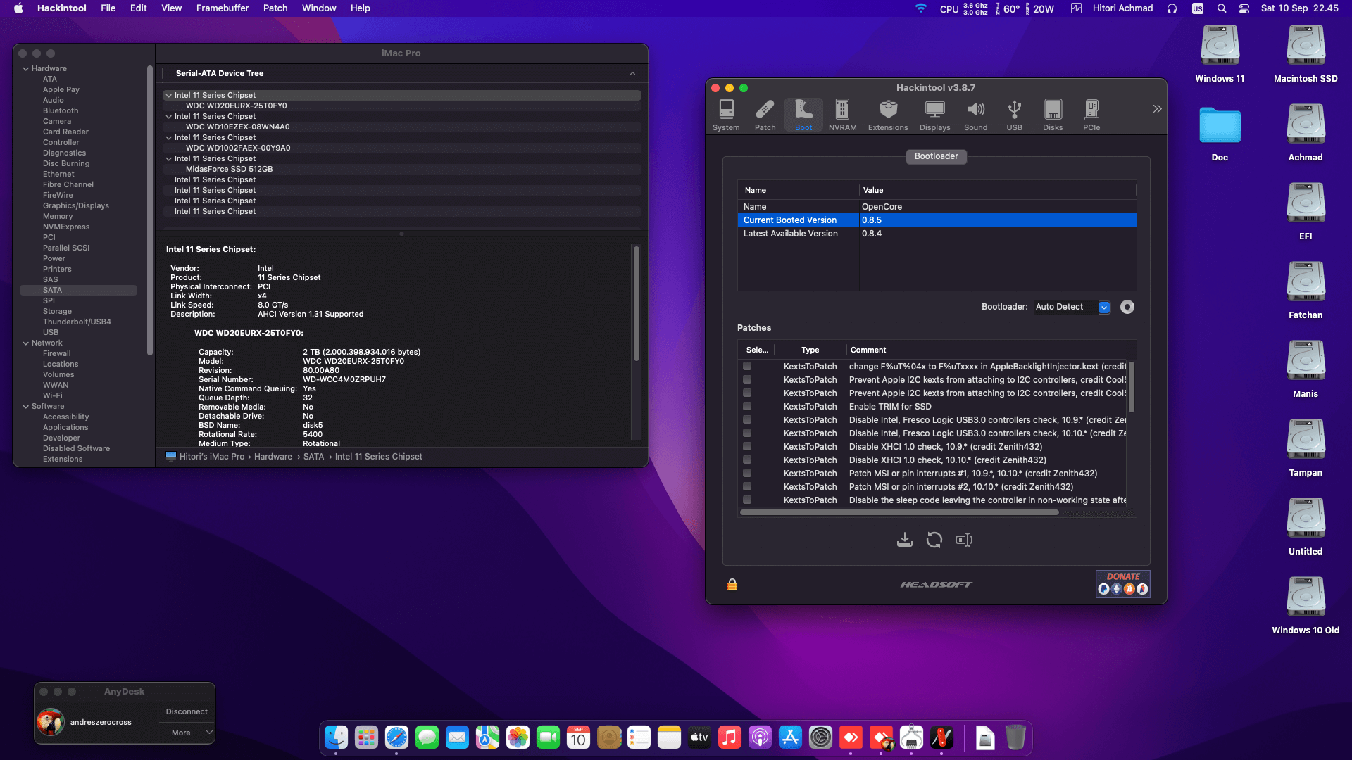 Asrock B450 Steel Legend + AMD Ryzen 5 3600 + Sapphire RX 5600XT 2nd   OpenCore 1
