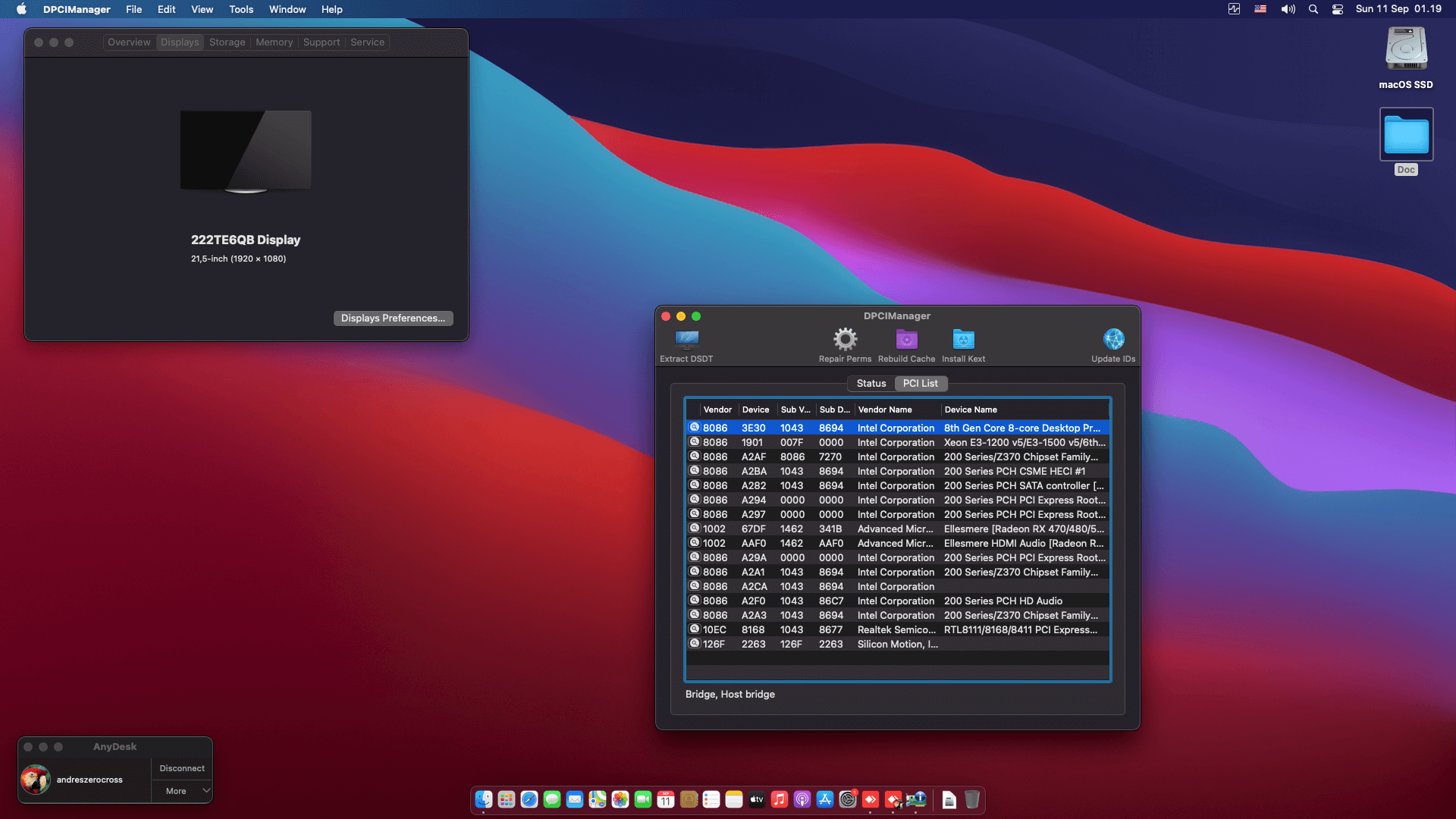 Asus Prime H310M D R2.0 + Intel Core i7 9700F + MSI RX 570    OpenCore 1