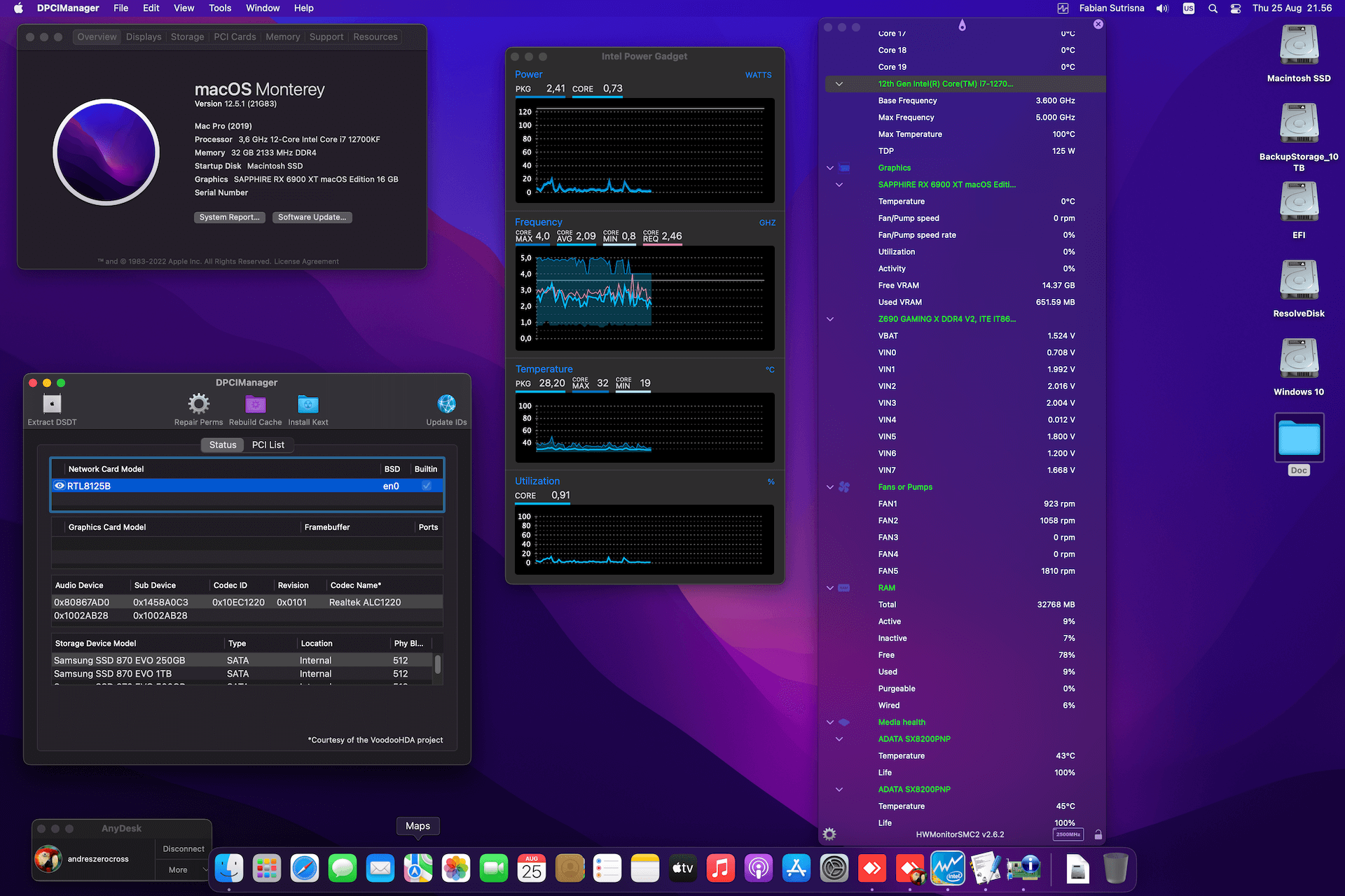 Gigabyte Z690 Gaming X DDR4 V2 + Intel Core i7 12700KF + Sapphire RX 6900 XT   OpenCore 1