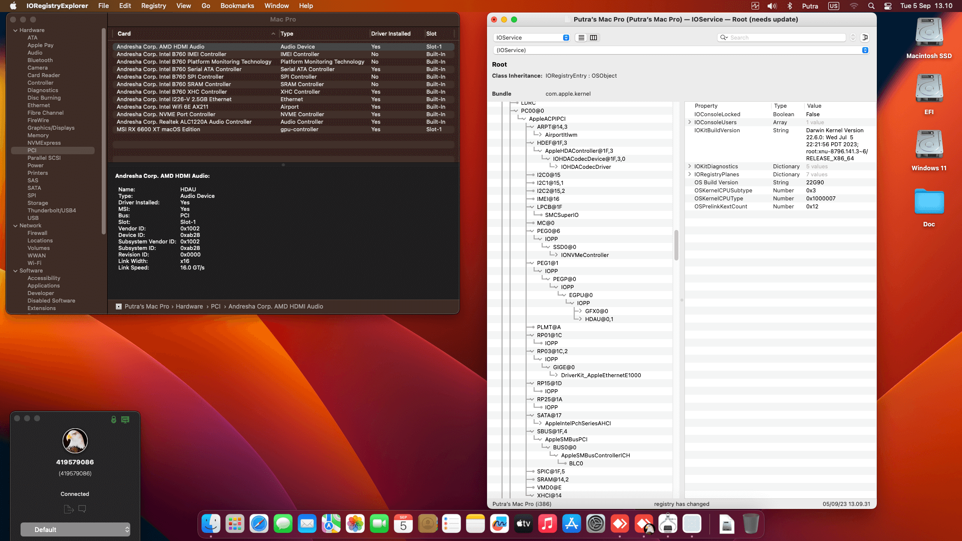 Asus ROG Strix B760 G Gaming Wifi + Intel Core i5 13400F + MSI RX 6600 XT   OpenCore 1