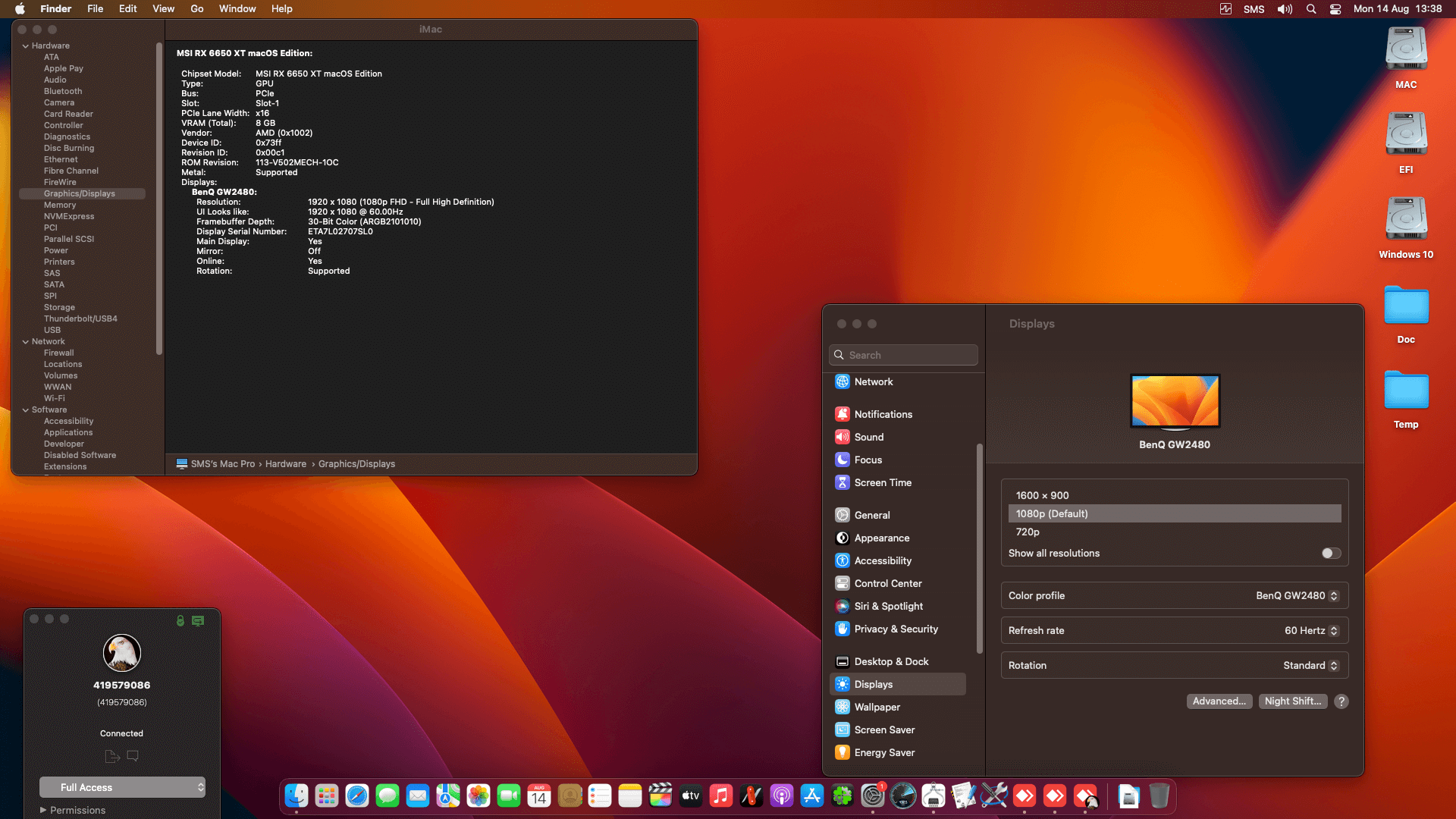 Gigabyte GA Z270 HD3P + Intel Core i7 7700K + MSI RX 6650 XT   OpenCore 1