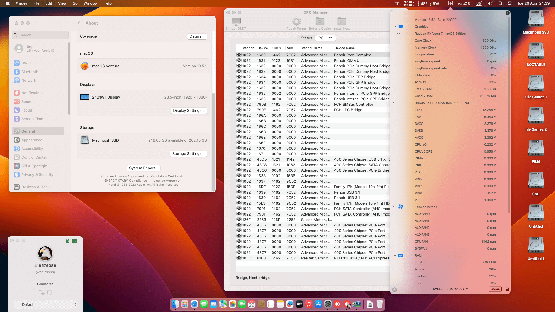 MSI B450M A PRO MAX + AMD Ryzen 5 5600G + IGPU Radeon Vega 7   OpenCore 1