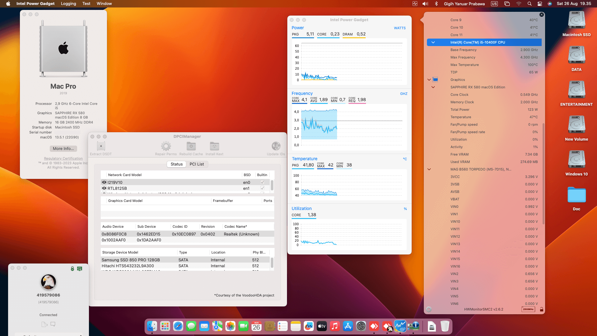 MSI MAG B560 Torpedo + Intel Core i5 10400F + Sapphire RX 580   OpenCore 1