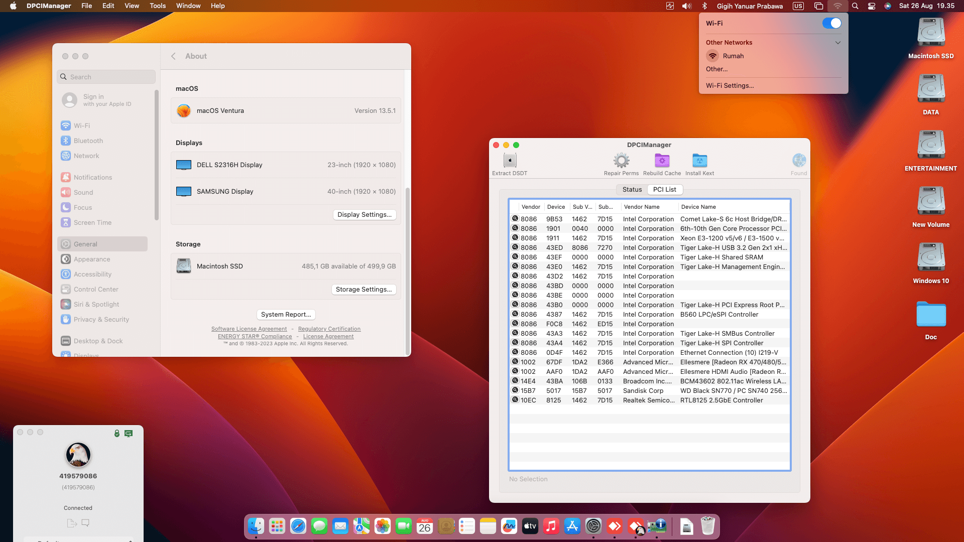 MSI MAG B560 Torpedo + Intel Core i5 10400F + Sapphire RX 580   OpenCore 1